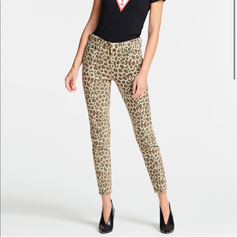 NWT Guess 1981 Leopard High Rise Jeans
